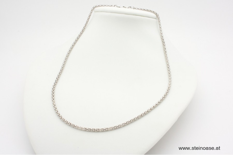 Silber Kette 2,5mm, rhodoniert, 40cm 